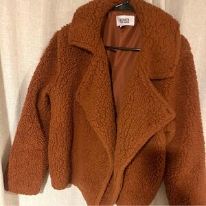 BB Dakota Teddy Jacket Burnt Orange | Size Large | Cozy Fleece